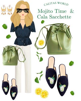 Calita Shoes ​MULES NAVY BLUE 9CO LINEN MOJITO TIME Oferta especial