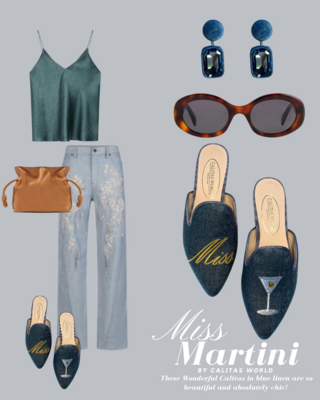 Calita Shoes ​MULES BLUE GOBELIN 790PV LINEN MISS MARTINI Descuento por venta flash