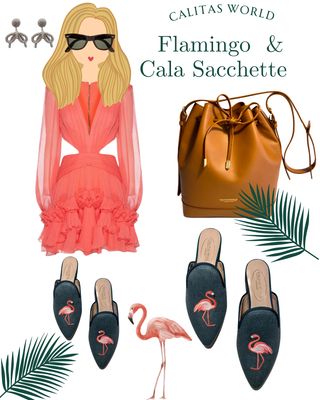 Calita Shoes ​MULES GREEN 13ACO LINEN FLAMINGOS Rebajas de fin de temporada