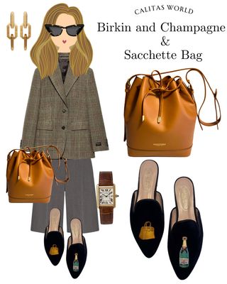Calita Shoes ​MULES BLACK VELVET BIRKIN AND CHAMPAGNE Solo hoy