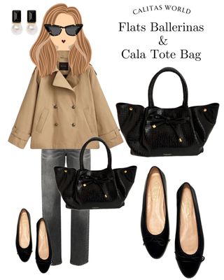 Calita Shoes BALLERINAS FLATS BLACK PELLE Superdescuento