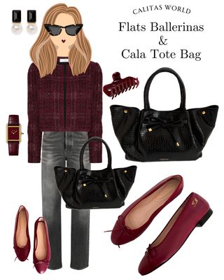Calita Shoes BALLERINAS FLATS BURGUNDY PELLE (GRANATE 3358) Liquidación