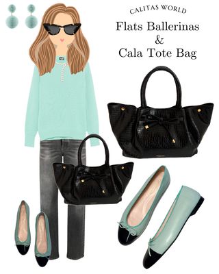 Calita Shoes BALLERINAS FLATS SORBETE PELLE (SORBETE 4421) R570 BLACK TOE Libre de impuestos