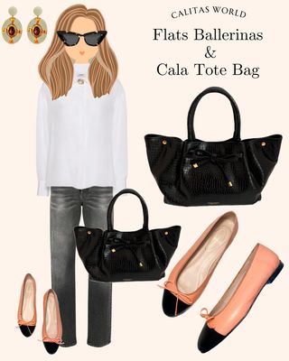 Calita Shoes BALLERINAS FLATS PINK MELON PELLE (MUDEJAR 4061) R630 BLACK TOE Descuentos del mes