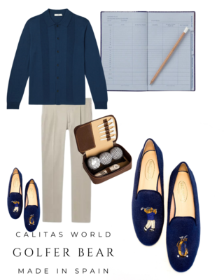 Calita Shoes ​LOAFERS MEN NAVY 09C0 LINEN R22 GOLFER BEAR Rebajas de fin de temporada