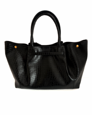 Calita Shoes CALA TOTE BLACK (CROC EFECTO ) Rebajas de fábrica