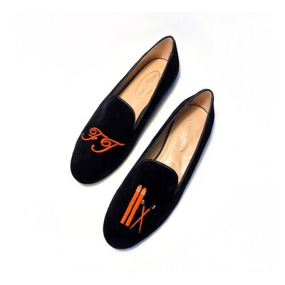 Calita Shoes ​LOAFERS MEN BLACK VELVET INITIALS SKI AND SKI POLES Ahorra y exporta