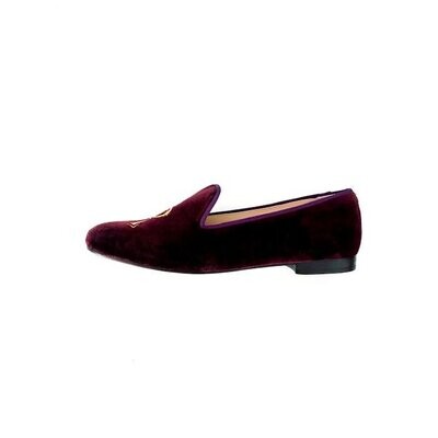Calita Shoes ​LOAFERS WINE TX VELVET R53 ALICE GOLD INITIALS Outlet online