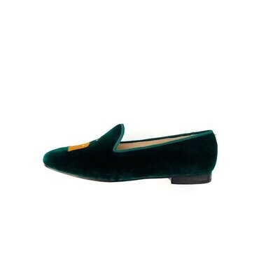 Calita Shoes LOAFERS GREEN 12TX VELVET GOLDEN INITIALS AND BIRKIN Rebajas