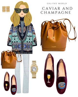 Calita Shoes LOAFERS WINE TX VELVET CAVIAR AND GLASS OF CHAMPAGNE Descuento
