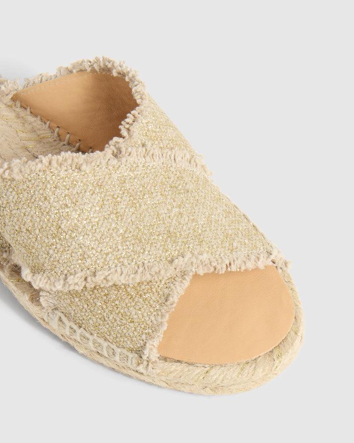 Castañer CASTAÑER SANDALIAS PLANAS PALMERA ORO CLARO MUJER – Castañer Oferta especial