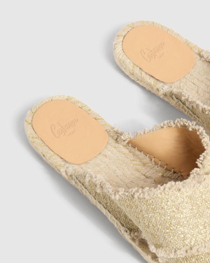Castañer CASTAÑER SANDALIAS PLANAS PALMERA ORO CLARO MUJER – Castañer Oferta especial