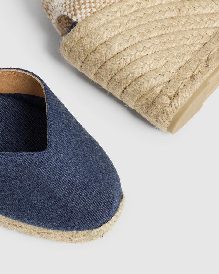 Castañer CASTAÑER | Alpargatas Chiara en algodón acabado lavado cierre mediante lazada y cuña de 9cm. – Castañer Promoción por tiempo limitado