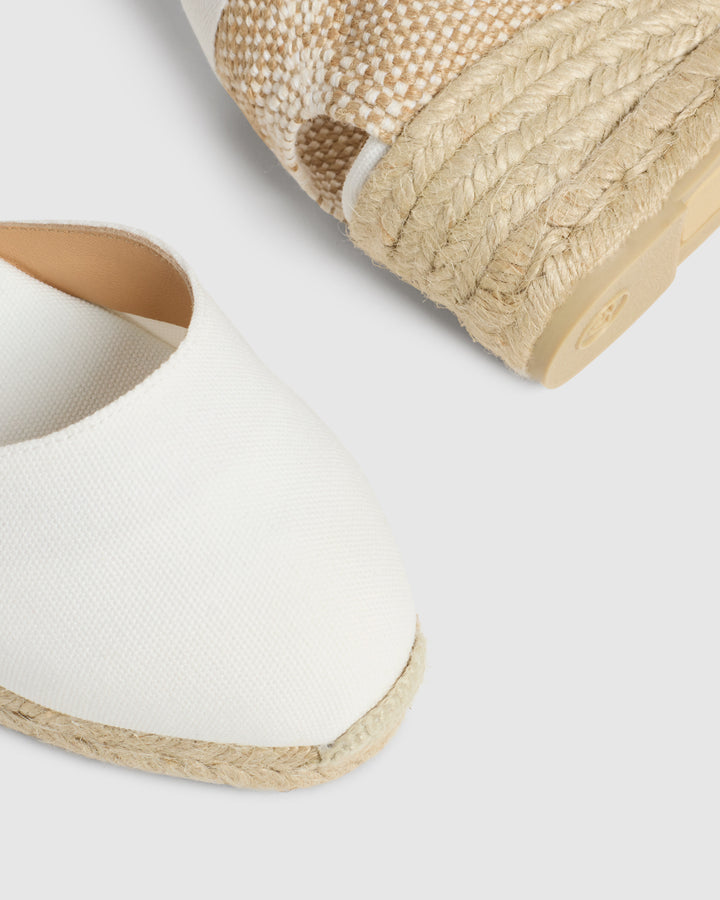 Castañer ALPARGATA CARINA PALA TALON BLANCO CUÑA MUJER | CASTAÑER – Castañer Venta caliente