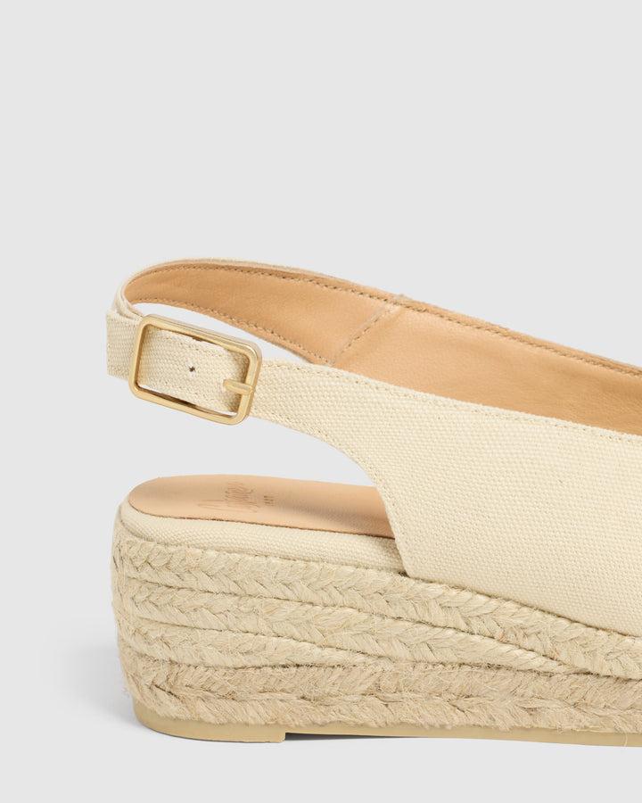 Castañer CASTAÑER SANDALIAS CUÑA DOSALIA IVORY MUJER – Castañer Descuento