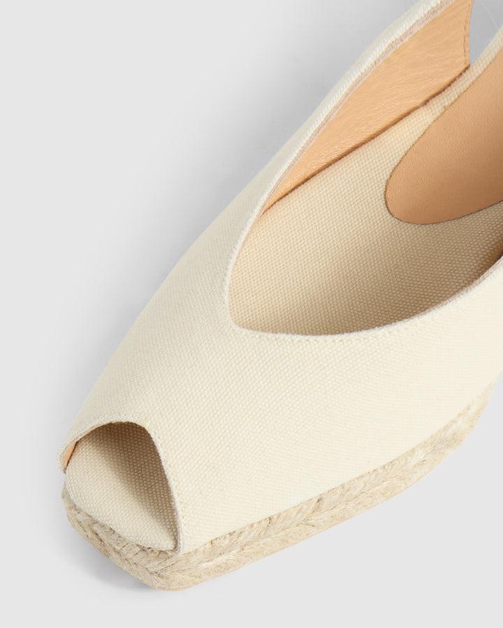 Castañer CASTAÑER SANDALIAS CUÑA DOSALIA IVORY MUJER – Castañer Descuento