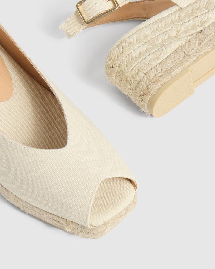 Castañer CASTAÑER SANDALIAS CUÑA DOSALIA IVORY MUJER – Castañer Descuento
