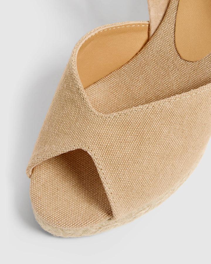 Castañer CASTAÑER | Sandalias Brisa en algodón orgánico acabado lavado y cuña de 9cm. – Castañer Descuento por venta flash