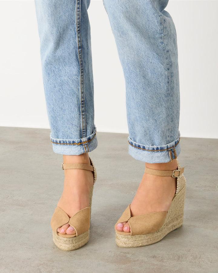 Castañer ALPARGATA BIANCA SANDALIA TOSTADO CUÑA MUJER | CASTAÑER – Castañer En oferta