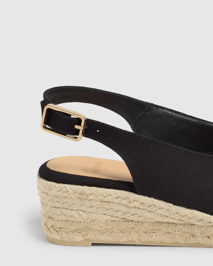 Castañer CASTAÑER SANDALIAS CUÑA DOSALIA NEGRO MUJER – Castañer Liquidación