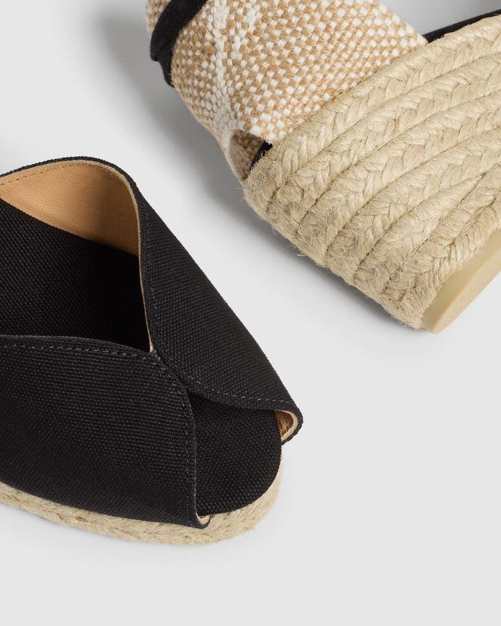 Castañer ALPARGATA BILLINA SANDALIA NEGRO CUÑA MUJER | CASTAÑER – Castañer ÚLTIMAS EDICIONES
