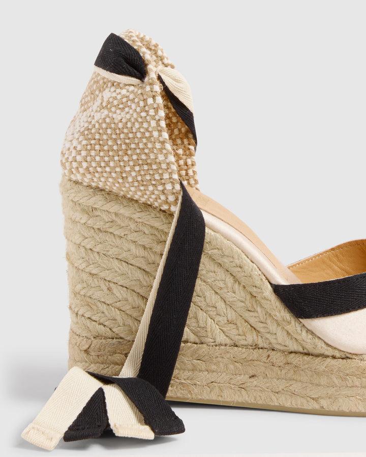 Castañer Alpargata Pala Talon Champagne/Negro Cuña Mujer | Castañer Último día