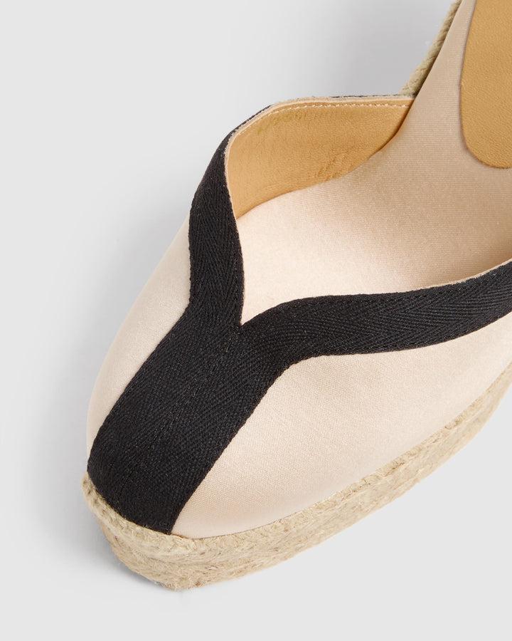 Castañer Alpargata Pala Talon Champagne/Negro Cuña Mujer | Castañer Último día