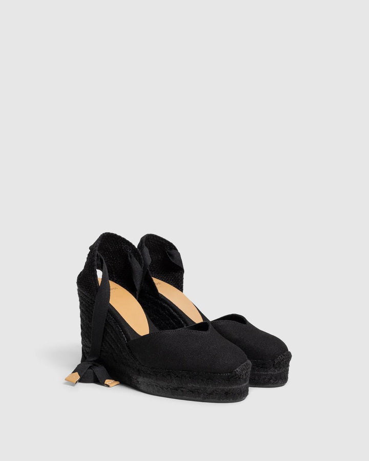 Castañer CASTAÑER ALPARGATAS CUÑA CHIARA NEGRO MUJER – Castañer