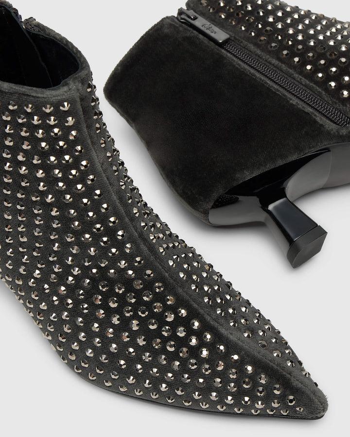 Castañer CASTAÑER | Botín Cerrada Terciopelo PLOMO OTILIA/243 – Castañer Oferta exclusiva