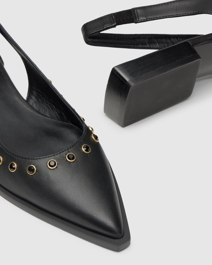 Castañer CASTAÑER | Tacón Cerrada Napa NEGRO PALMA STUDS/250 – Castañer Precio ultrabajo