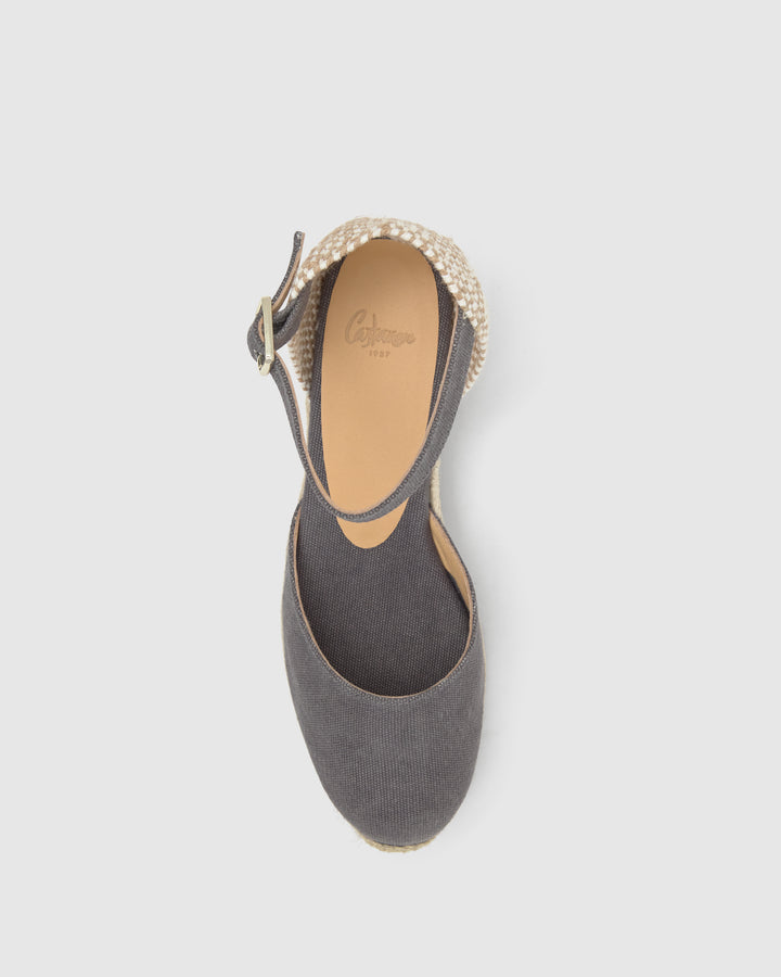Castañer Alpargata de Mujer estilo Pala Talon con Cuña de 5cm de altura | Castañer Descuento por venta flash