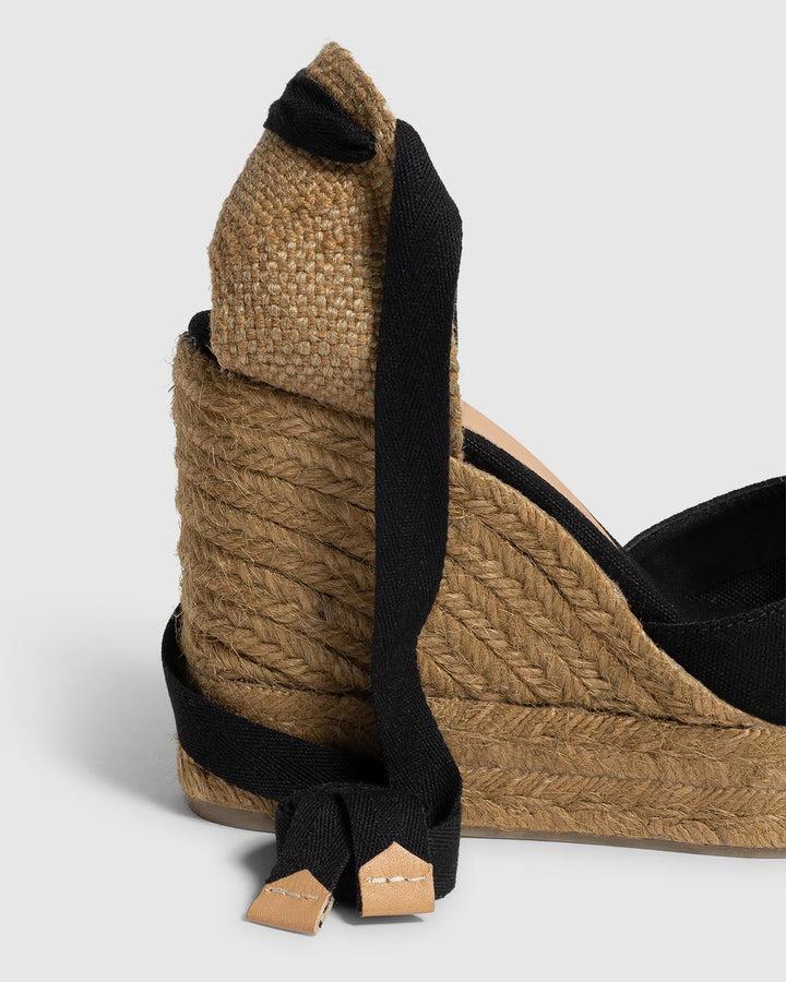 Castañer CASTAÑER | Alpargatas Carina en algodón orgánico cierre mediante lazada y cuña de 11cm. – Castañer Outlet online