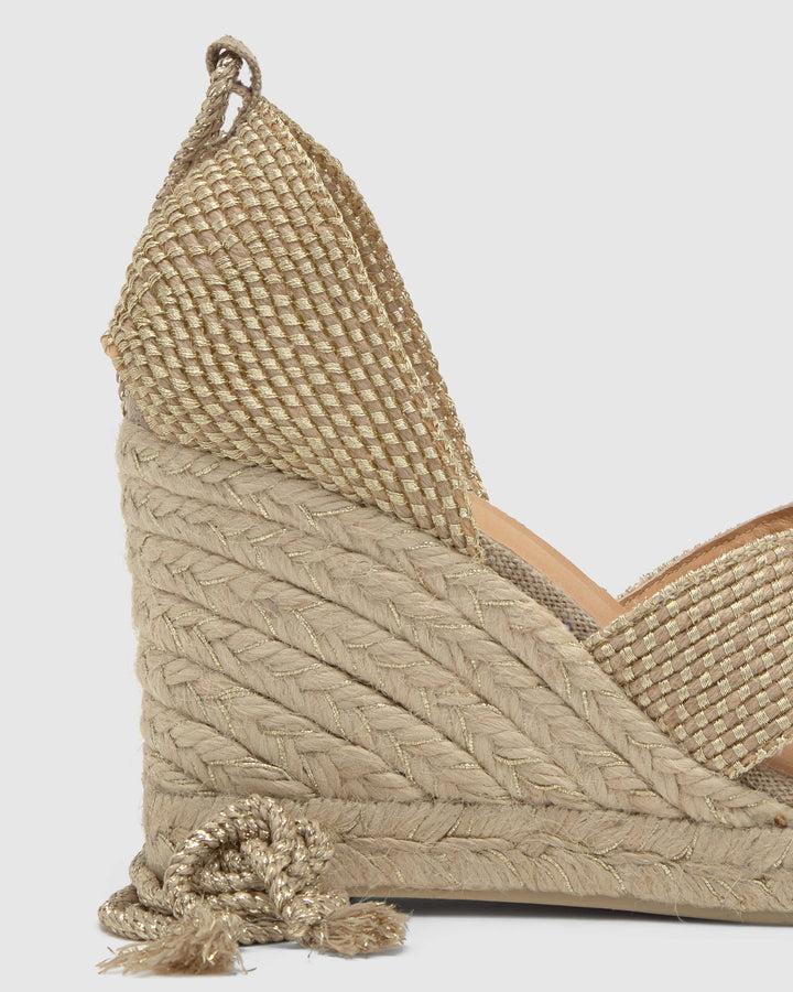 Castañer Alpargata de Mujer estilo Sandalia con Cuña de 9cm de altura | Castañer Último día