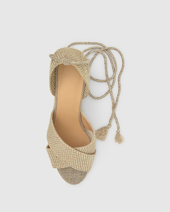 Castañer Alpargata de Mujer estilo Sandalia con Cuña de 9cm de altura | Castañer Último día
