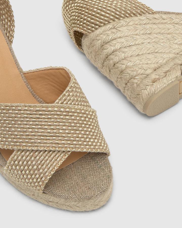 Castañer Alpargata de Mujer estilo Sandalia con Cuña de 9cm de altura | Castañer Último día