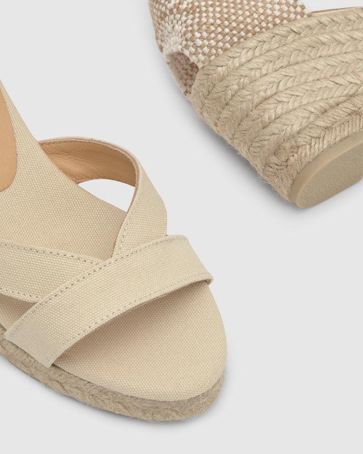 Castañer Alpargata de Mujer estilo Sandalia con Cuña de 7cm de altura | Castañer Precio de fábrica