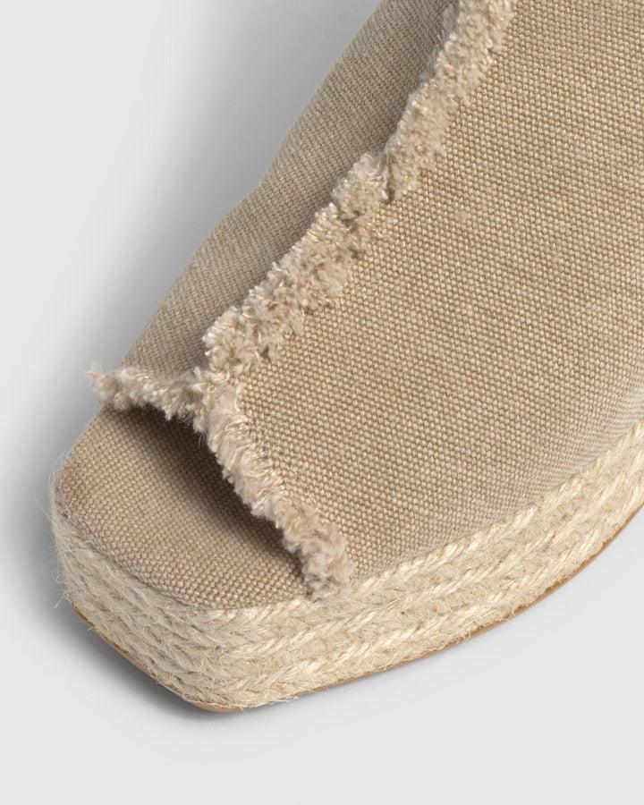 Castañer CASTAÑER | Alpargatas zueco Queral elaborada en lona de algodón yute en color natural y cuña de 6cm. – Castañer Liquidación
