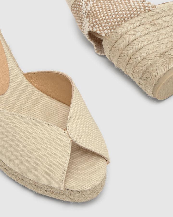 Castañer Alpargata de Mujer estilo Sandalia con Cuña de 7cm de altura | Castañer Rebajas top