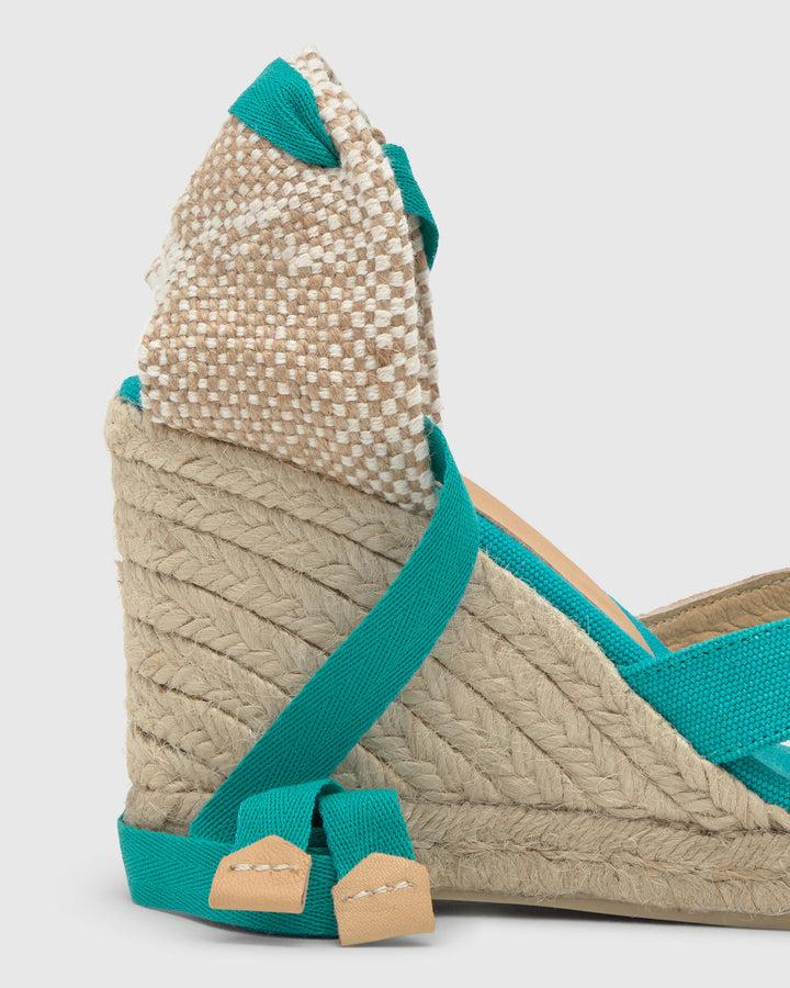 Castañer Alpargata de Mujer estilo Sandalia con Cuña de 9cm de altura | Castañer ÚLTIMAS EDICIONES