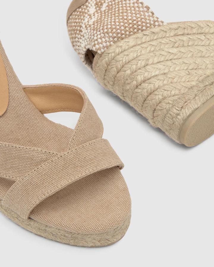 Castañer Alpargata de Mujer estilo Sandalia con Cuña de 9cm de altura | Castañer Últimos 2 días