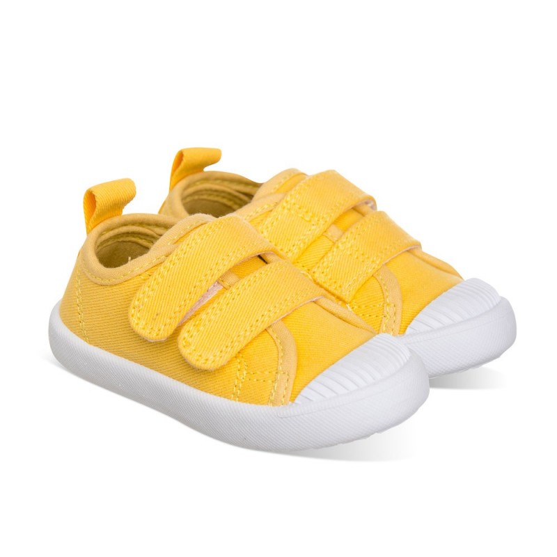 Chetto Lona color amarillo fácil de combinar con dos Velcros puntera de goma y gran flexibilidad Precios de Black Friday