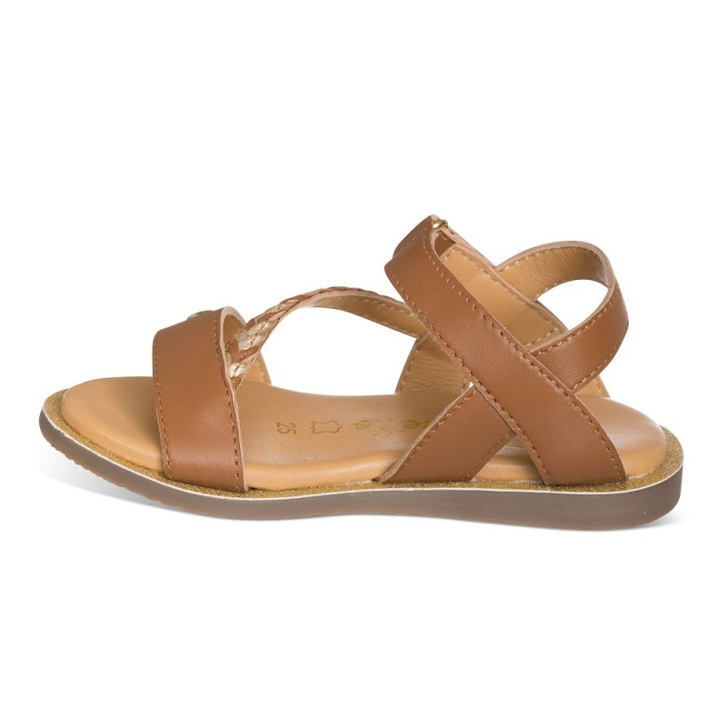 Chetto Sandalia moka para NIÑA en piel Superdescuento