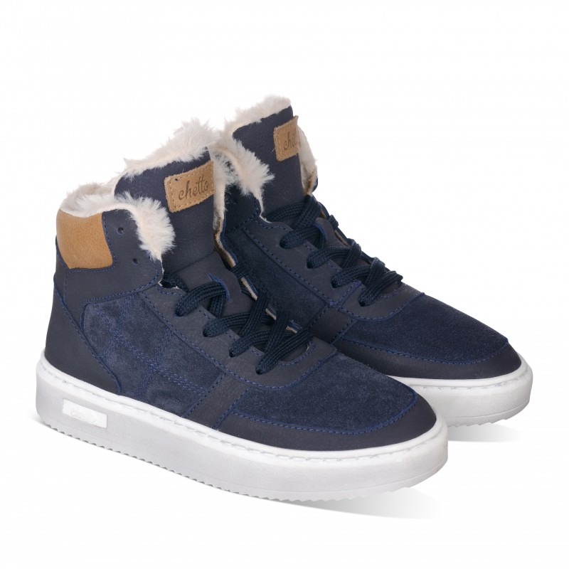 Chetto DEPORTIVO EN PIEL - CASUAL - DETALLE DE PELO - CHETTO Rebajas de fin de temporada