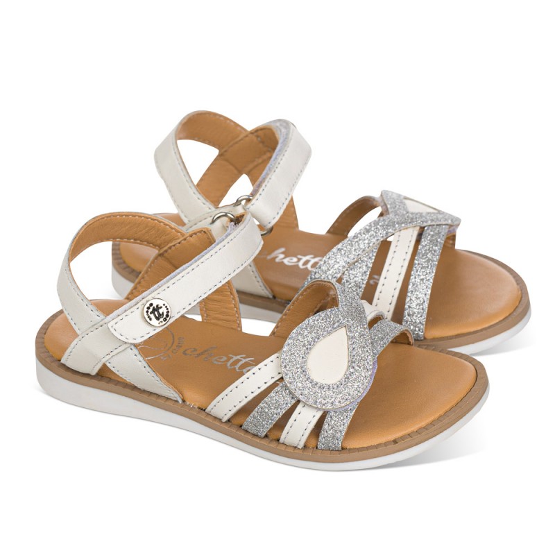 Chetto Sandalia en piel con velcro Descuentos del mes