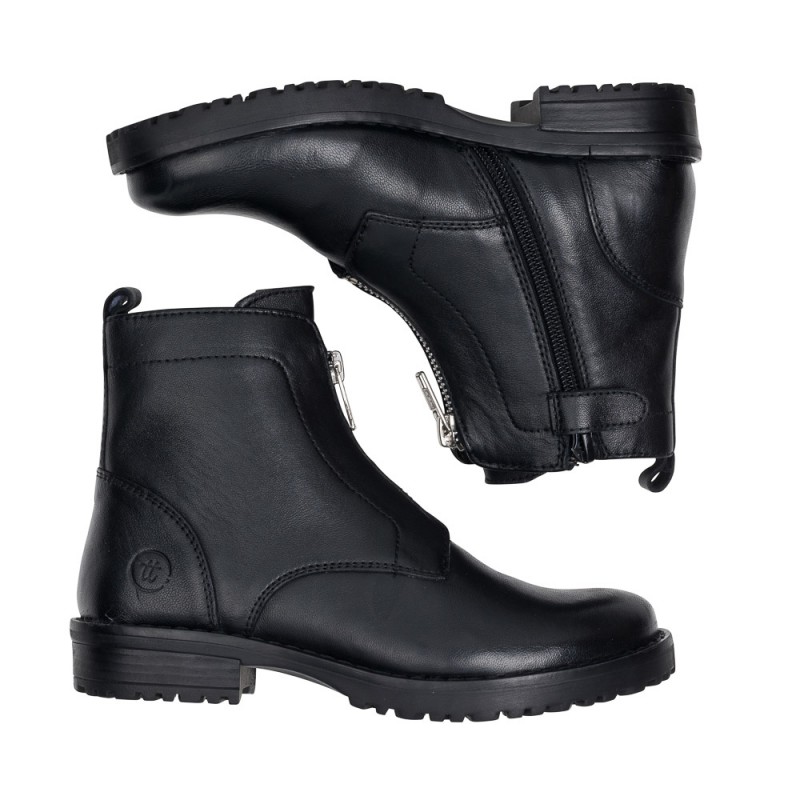 Chetto Botin en piel - cremallera central Venta caliente
