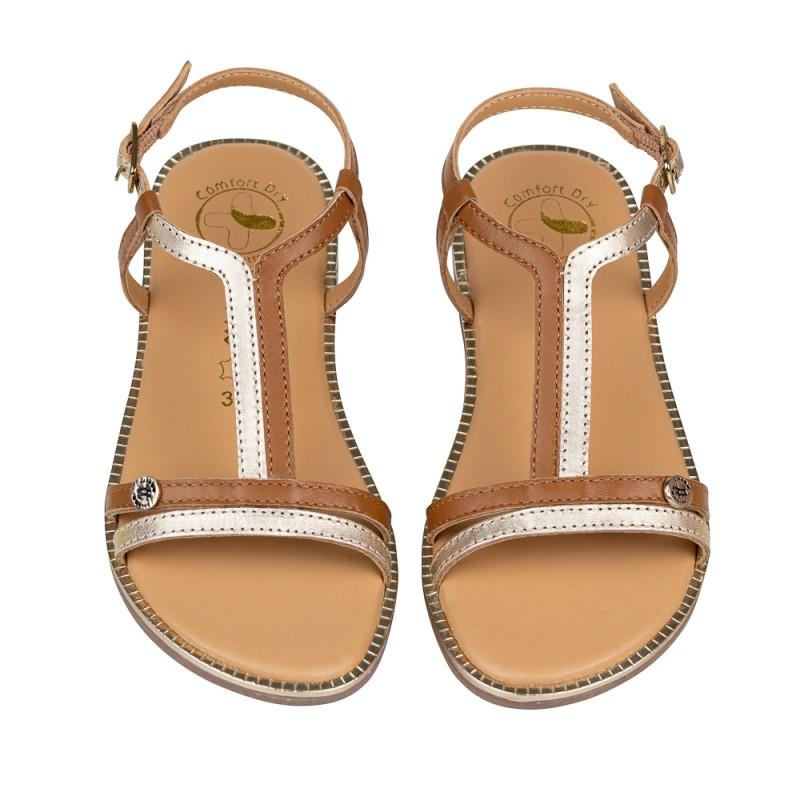 Chetto Sandalia Classic Piel Natural. Hebilla Descuento por venta flash