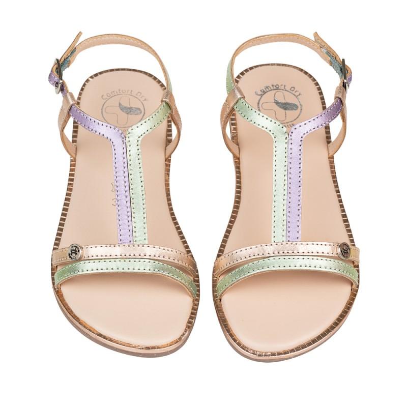 Chetto Sandalia Classic Piel Natural. Hebilla Ofertas de temporada