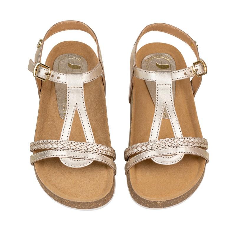 Chetto Sandalia Bios Piel Natural. hebilla/Trenza Rebajas de fin de temporada