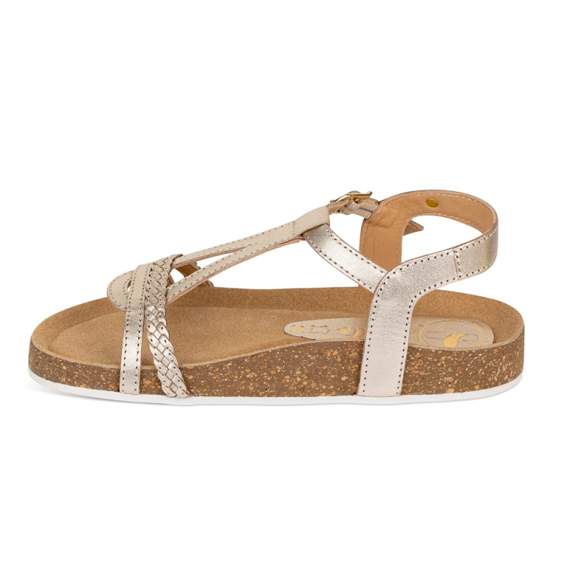 Chetto Sandalia Bios Piel Natural. hebilla/Trenza Rebajas de fin de temporada
