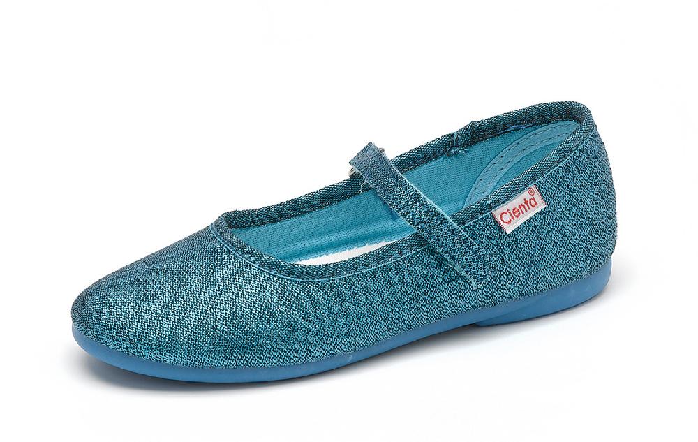 Cienta Bailarina Salon Velcro Metalizada En oferta